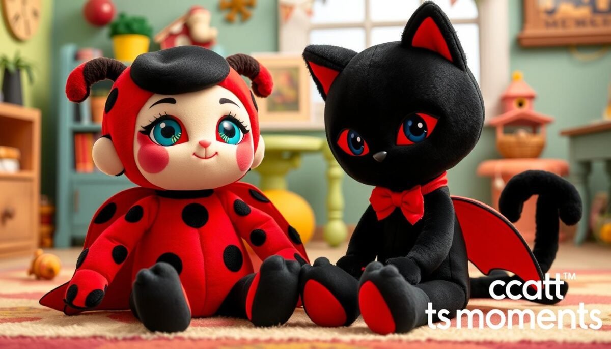 Ladybug and Cat Noir plush toys