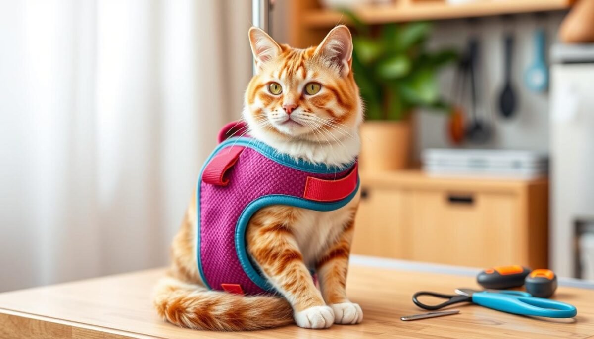 cat grooming harness