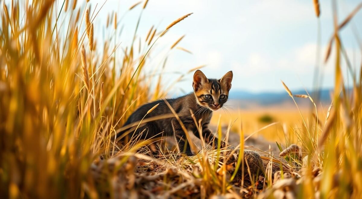 Black-footed cat in natural habitat